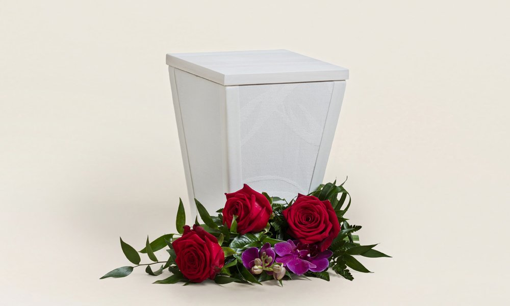 Punaista ruusua ja punaista Phalaenopsis orkideaa.